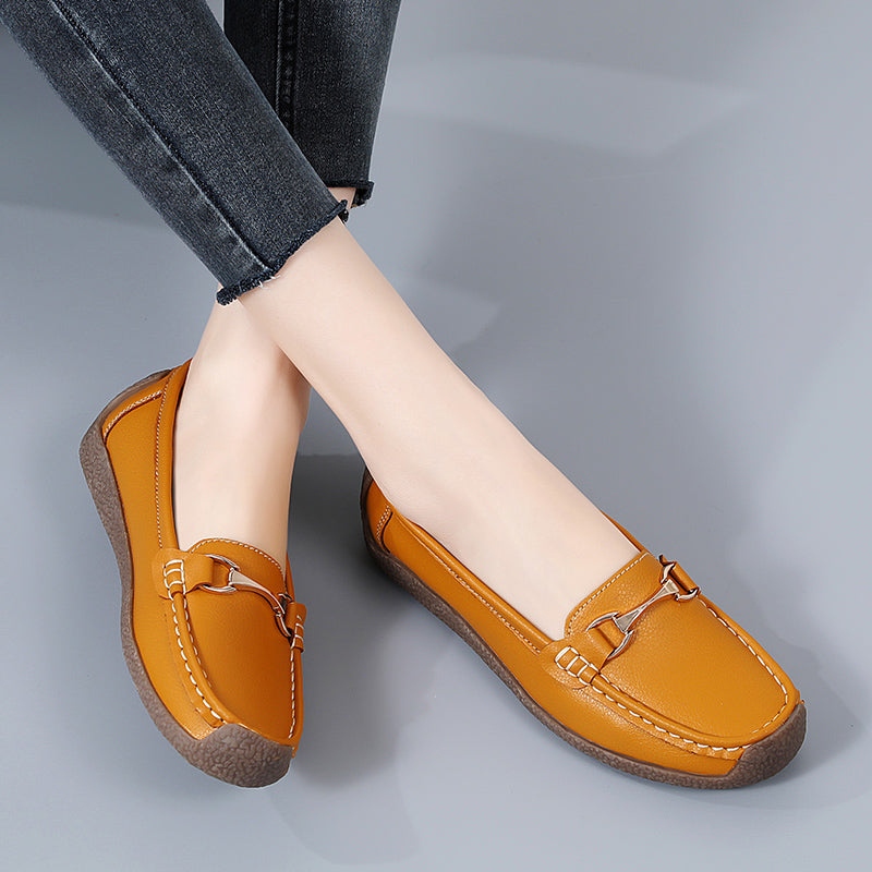 Designer Vulcanize Women Shoes Flats Leather Moccasins Sneakers Slipon Loafers Female Boat Shoes Ca 4