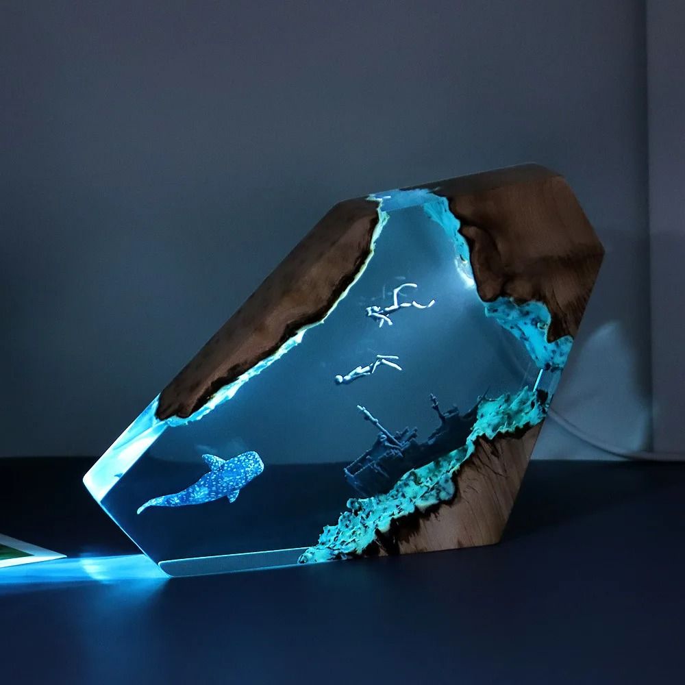 Ocean Resin Diorama Night Lamp Epoxy Table Decor 1