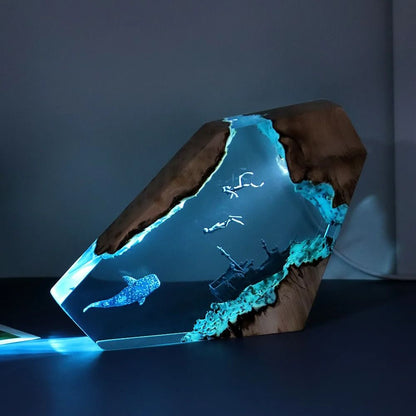 Ocean Resin Diorama Night Lamp Epoxy Table Decor 1