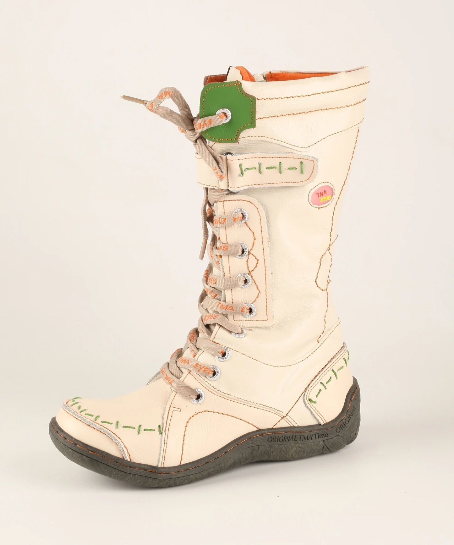 Womens Long Warm Leather Winter Boots With Hand Stitched Design 11