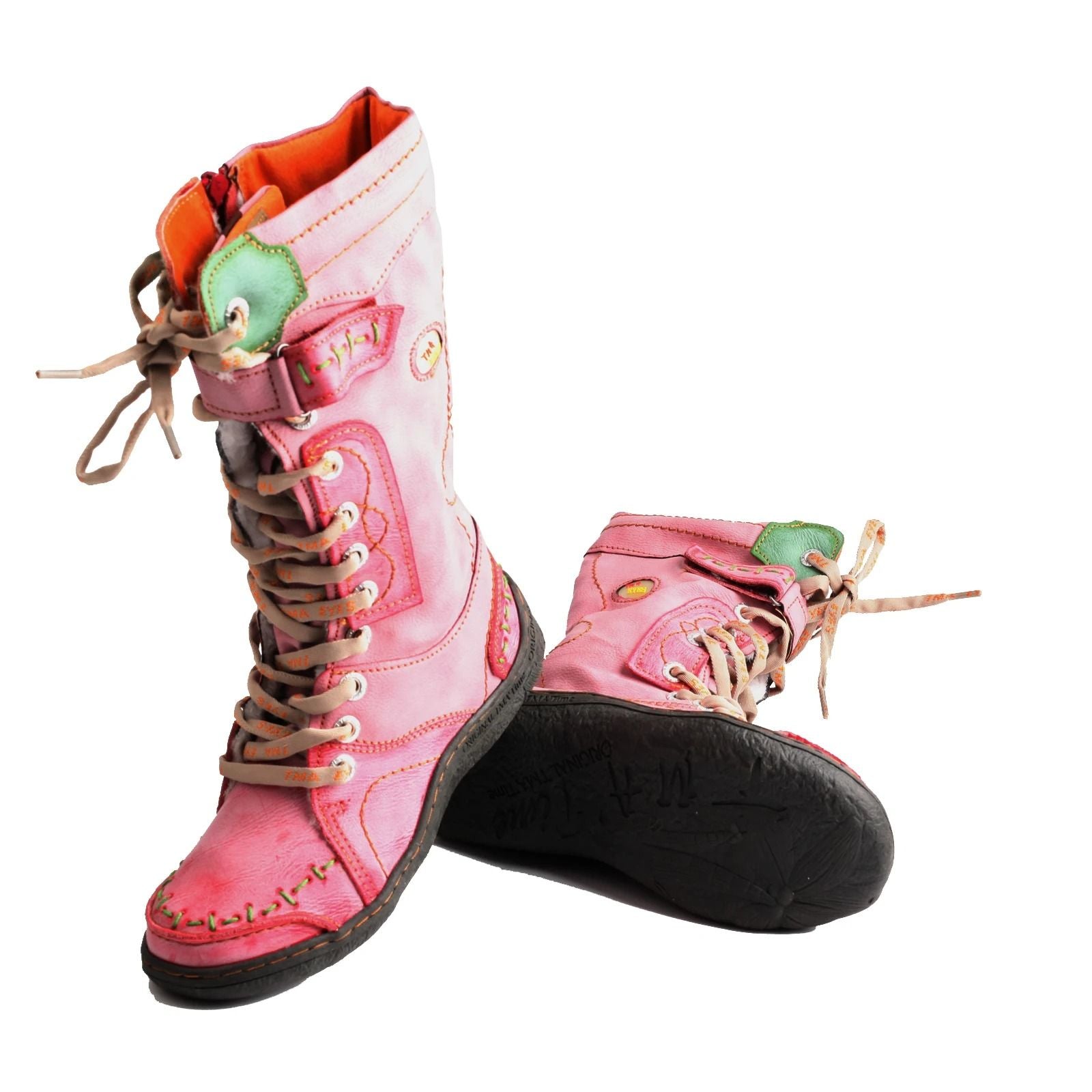 Womens Long Warm Leather Winter Boots With Hand Stitched Design 3