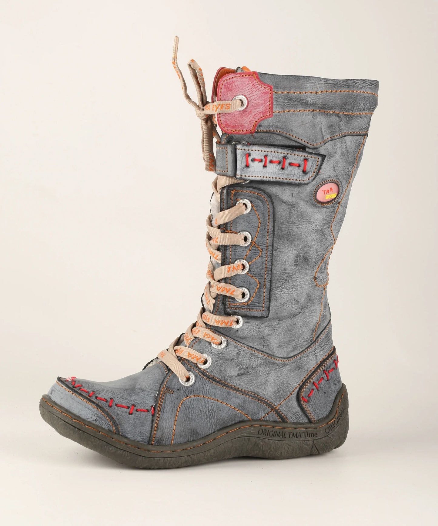 Womens Long Warm Leather Winter Boots With Hand Stitched Design 5