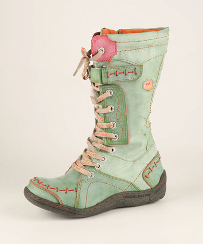 Womens Long Warm Leather Winter Boots With Hand Stitched Design 7
