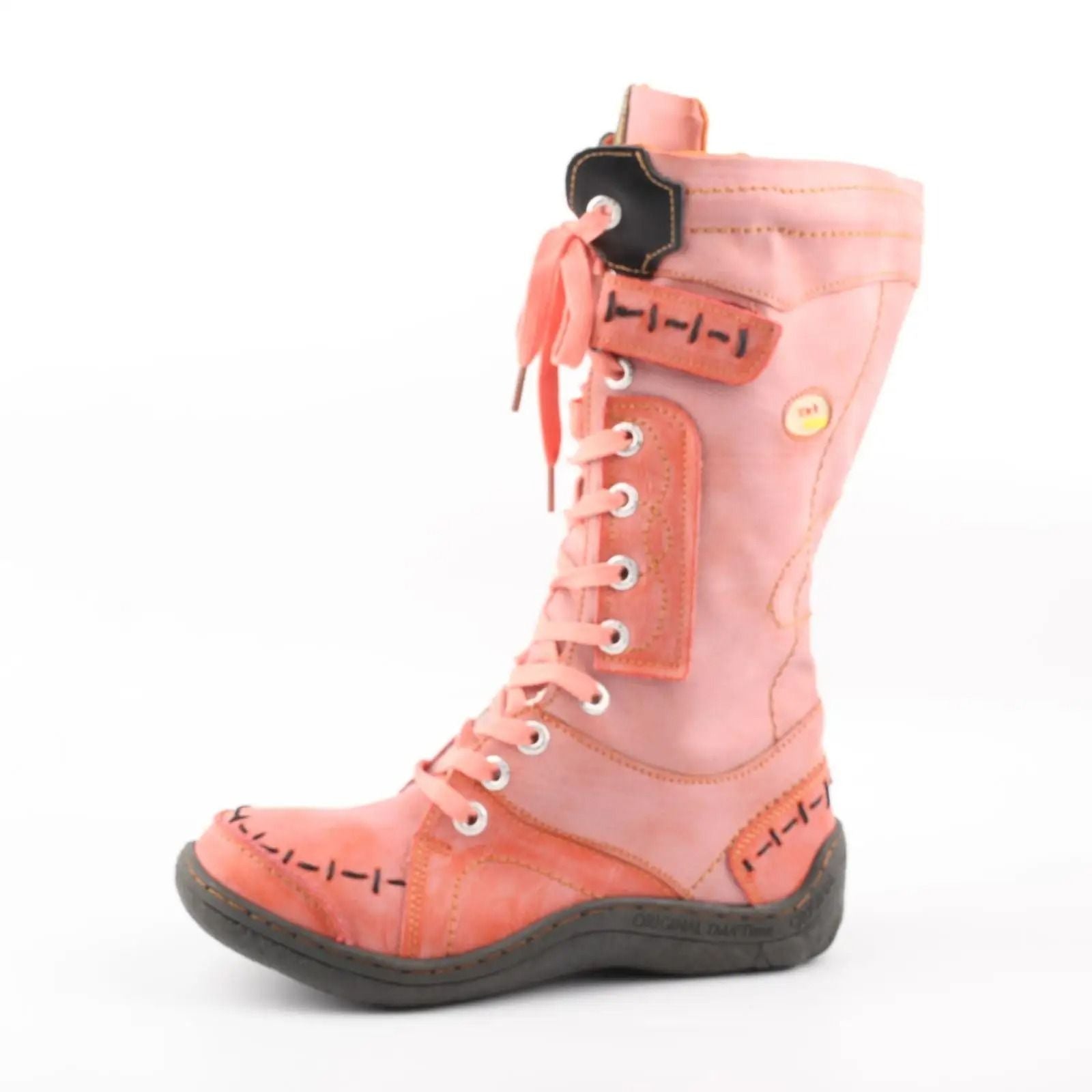 Womens Long Warm Leather Winter Boots With Hand Stitched Design 8