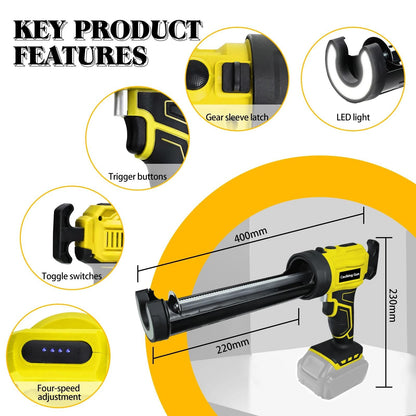 Cordless Electric Caulk Gun With Adjustable Speeds And LED Light 2