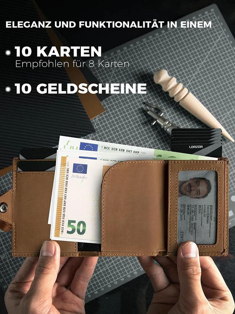 Mens Leather Wallet With Air Tag Slot And RFID Protection 1