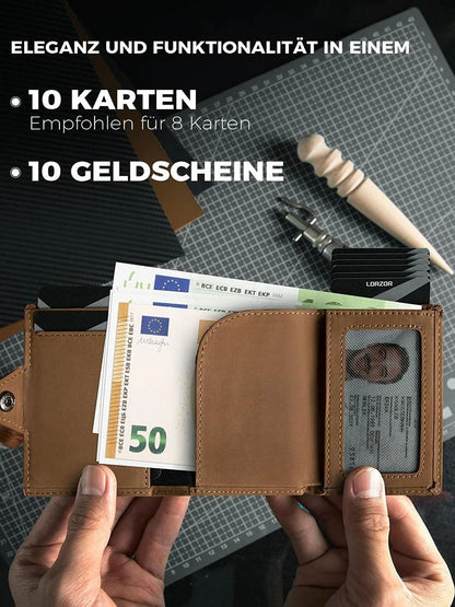 Mens Leather Wallet With Air Tag Slot And RFID Protection 1