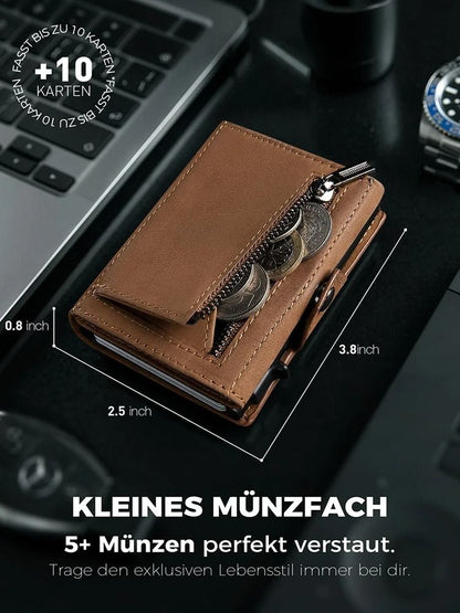 Mens Leather Wallet With Air Tag Slot And RFID Protection 2