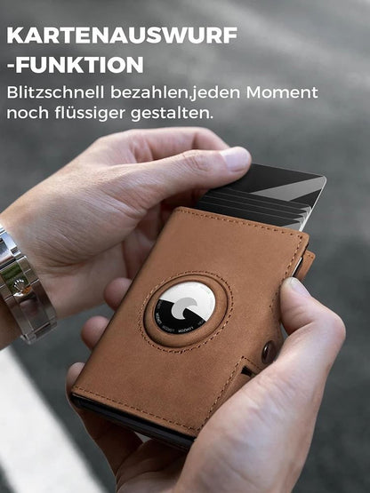 Mens Leather Wallet With Air Tag Slot And RFID Protection 3