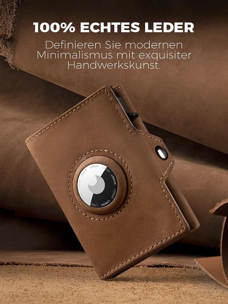 Mens Leather Wallet With Air Tag Slot And RFID Protection 4