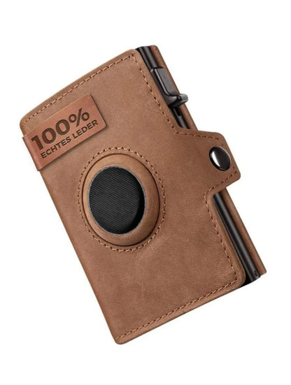 Mens Leather Wallet With Air Tag Slot And RFID Protection 6
