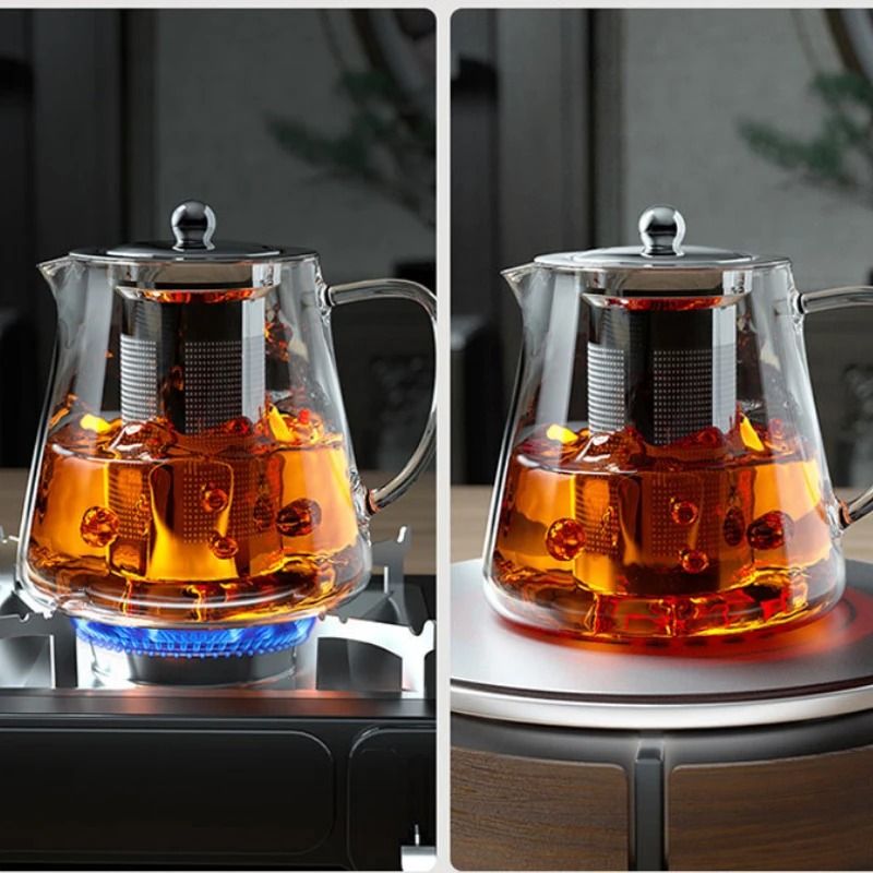 Heat Resistant Glass Teapot With Stainless Steel Infuser 1