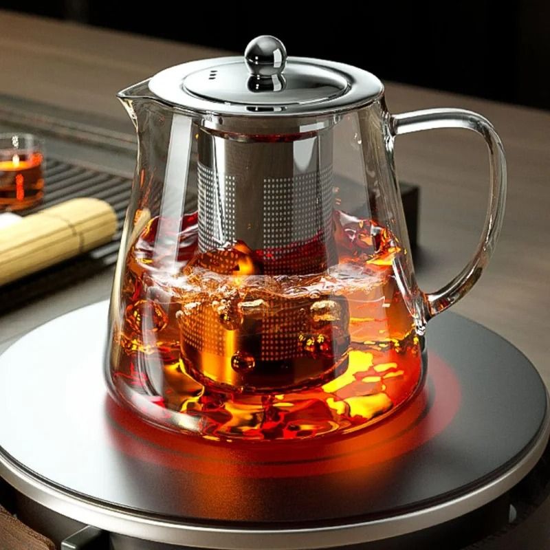 Heat Resistant Glass Teapot With Stainless Steel Infuser 3