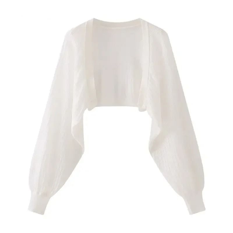 Womens Ice Silk Knitted Cardigan Top 1