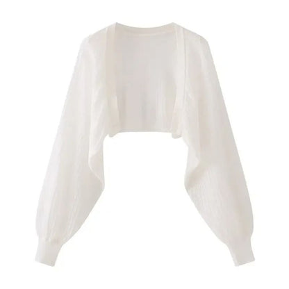 Womens Ice Silk Knitted Cardigan Top 1