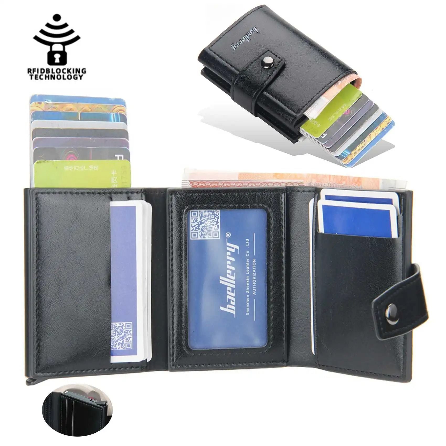 Automatic Pop Up Aluminum Card Wallet with RFID Protection