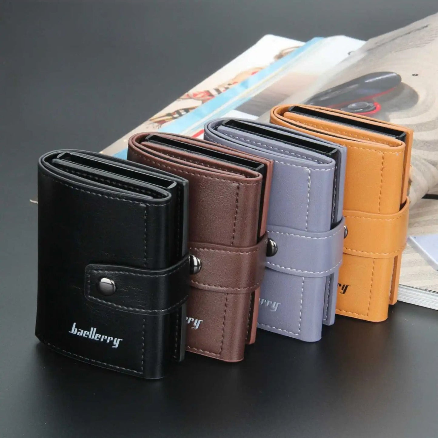 Automatic Pop Up Aluminum Card Wallet With RFID Protection 5
