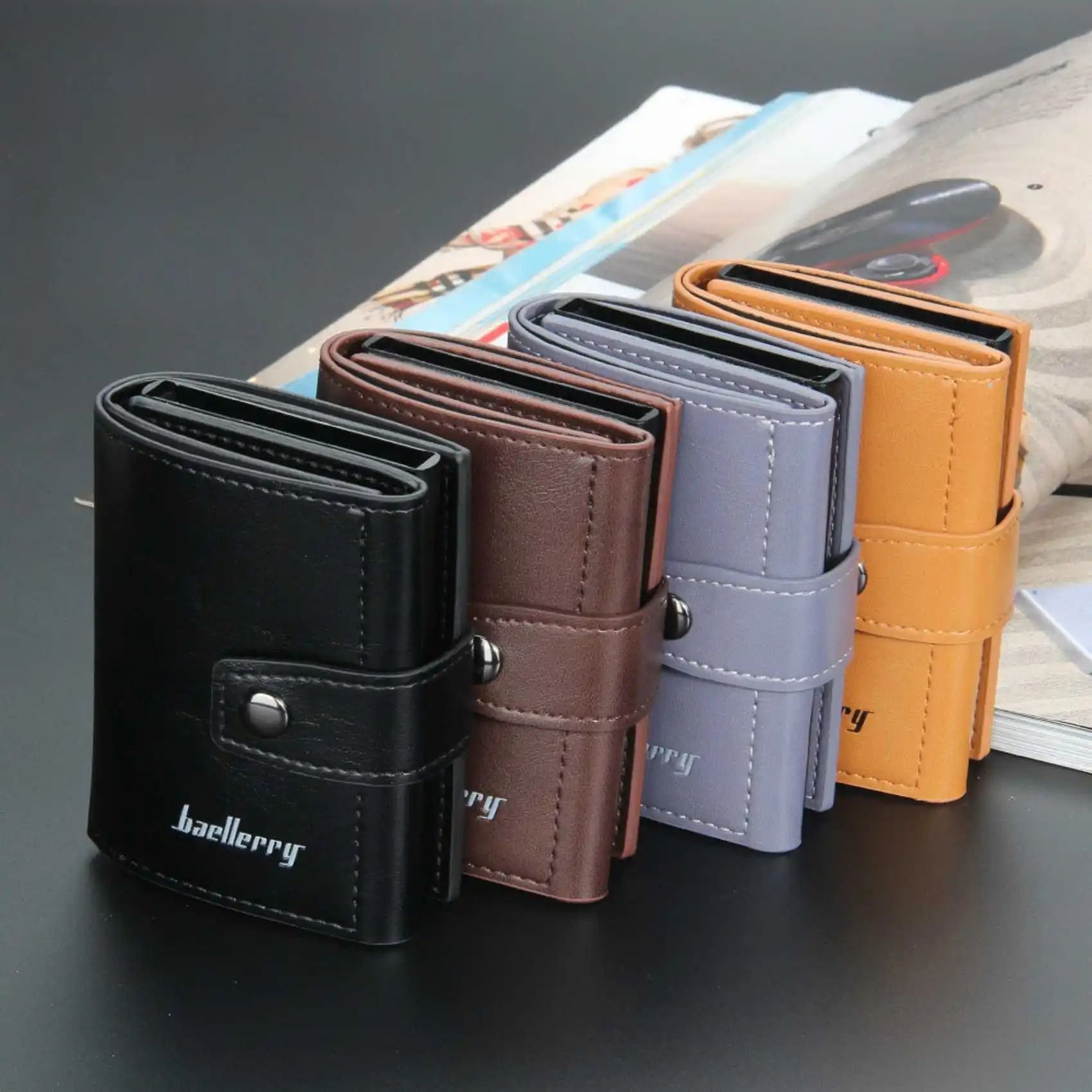 Automatic Pop Up Aluminum Card Wallet With RFID Protection 5