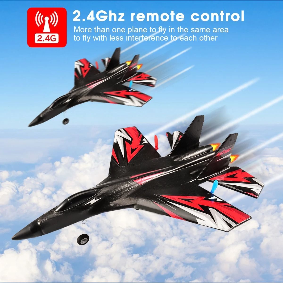 Remote Control Foam Glider Airplane With LED Lights 1