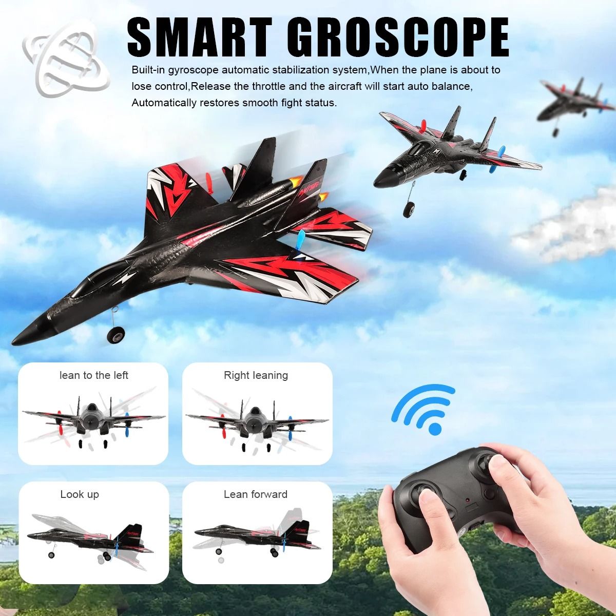 Remote Control Foam Glider Airplane With LED Lights 3
