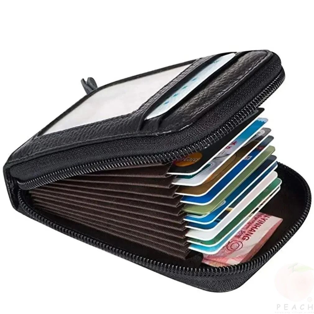 Portable Mini Card Wallet With Zipper  Multi Slot Design 1