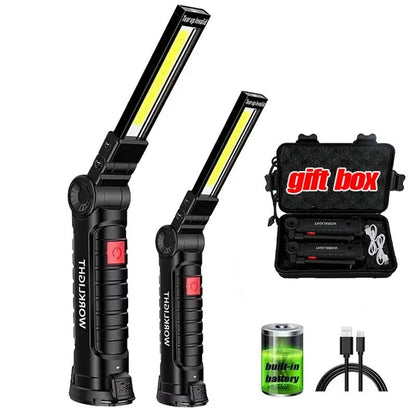 COB LED Work Light USB Rechargeable with Magnetic Hook & Power Bank