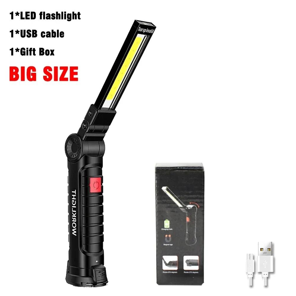 COB LED Work Light USB Rechargeable With Magnetic Hook  Power Bank 7
