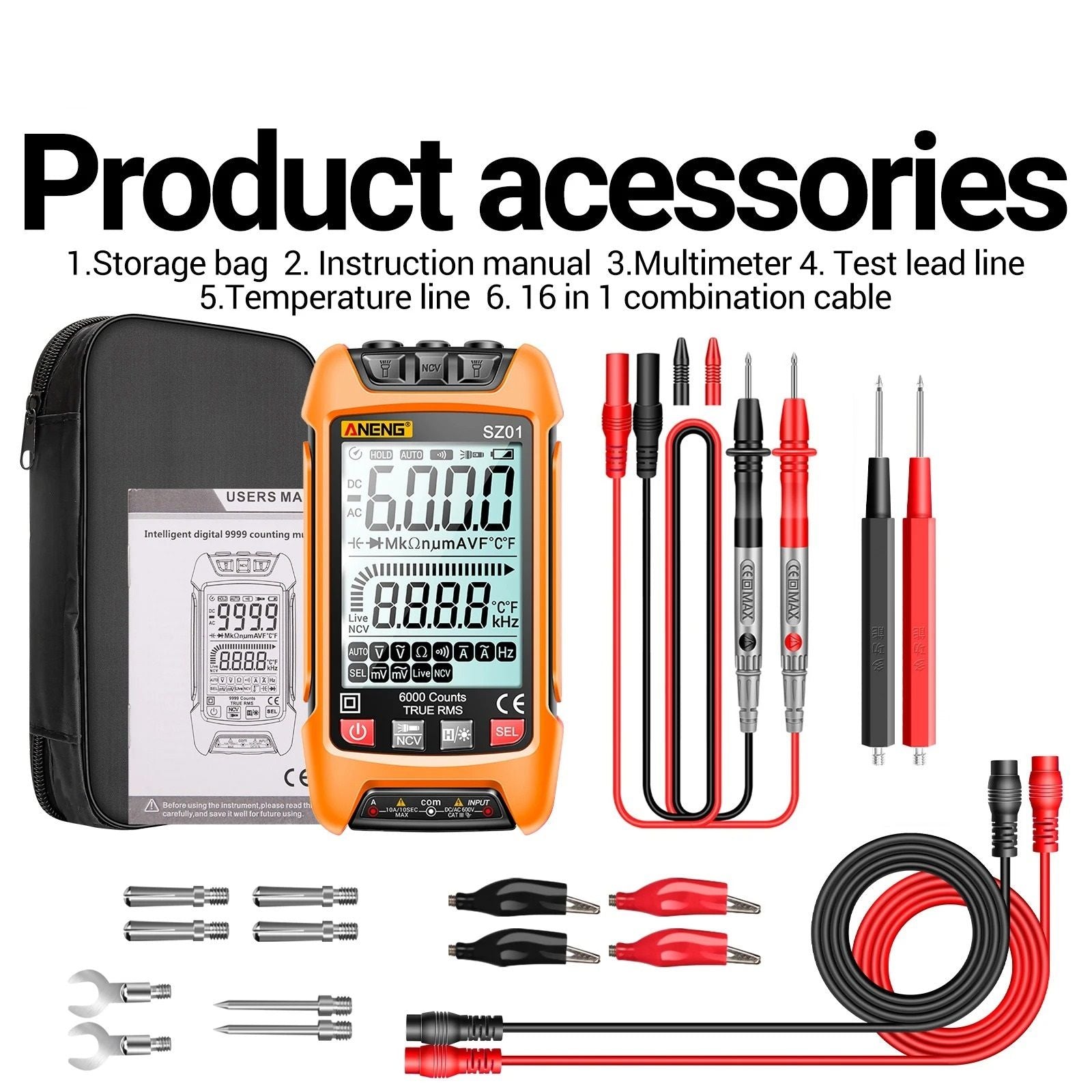 Auto Digital Multimeter With Capacitance And Transistor Test 12