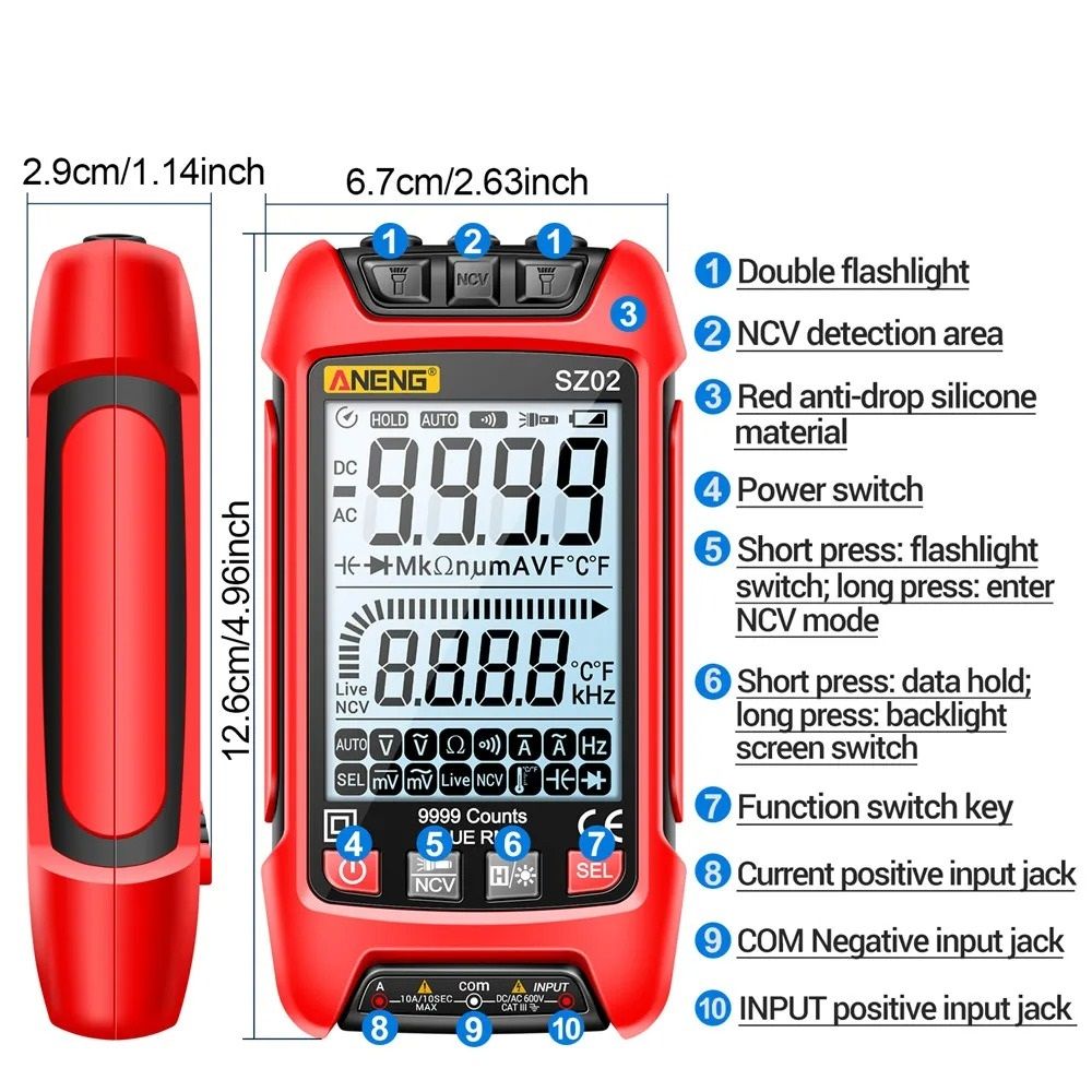 Auto Digital Multimeter With Capacitance And Transistor Test 5
