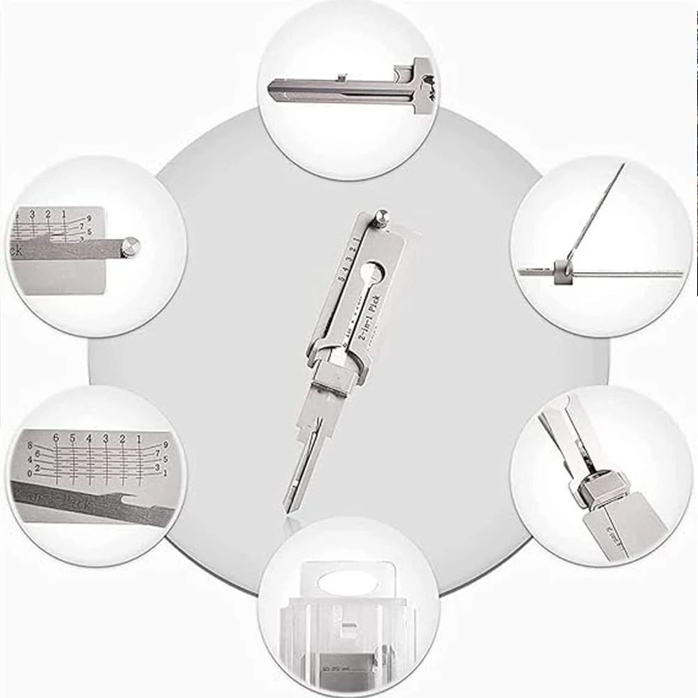 Stainless Steel Key Decoder  Precision Hook Repair Tool Set 4
