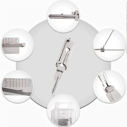 Stainless Steel Key Decoder  Precision Hook Repair Tool Set 4