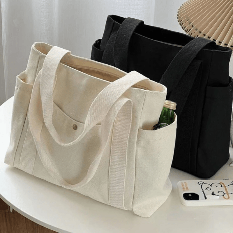 Large Capacity Canvas Tote Bag For Work School And Shopping 1