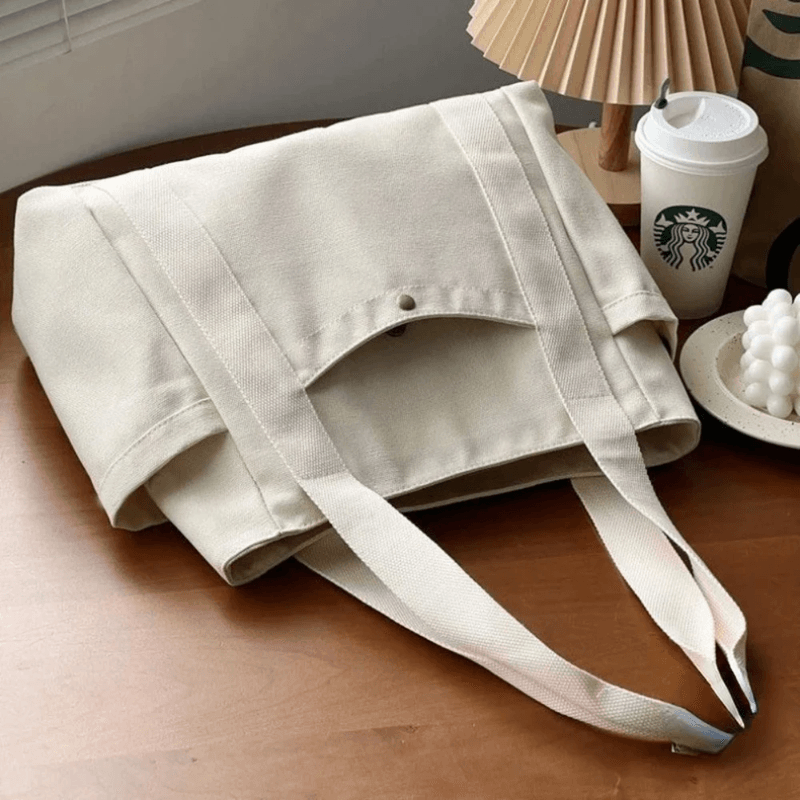 Large Capacity Canvas Tote Bag For Work School And Shopping 2