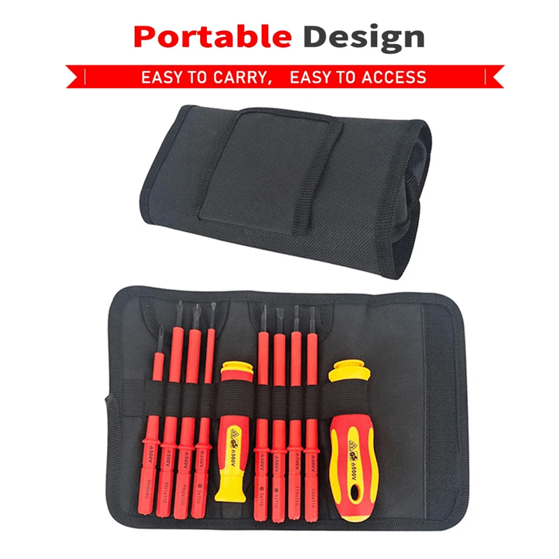 Insulated Screwdriver Set 10 Piece VDE Magnetic Interchangeable Blades With Case 4