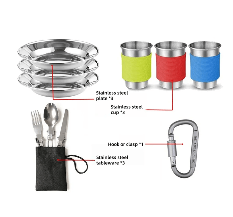 Camping Cookware Set With Folding Pot And Kettle For 2 To 3 People 2