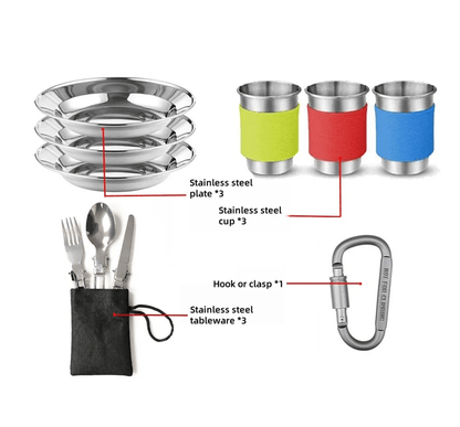 Camping Cookware Set With Folding Pot And Kettle For 2 To 3 People 2