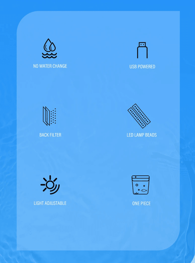 Mini Ecological Fish Tank With Self Circulating Filter For Home And Office 2