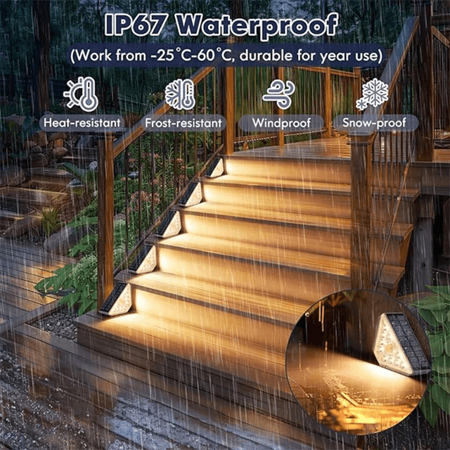 LED Solar Stair Light With Motion Sensor For Outdoor Pathways And Gardens 2