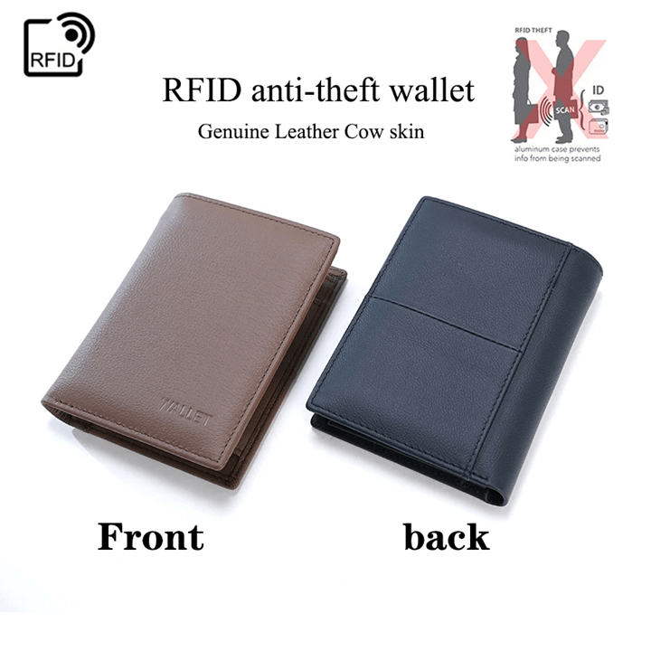 Genuine Leather RFID Wallet With Coin Purse And Card Holder 1
