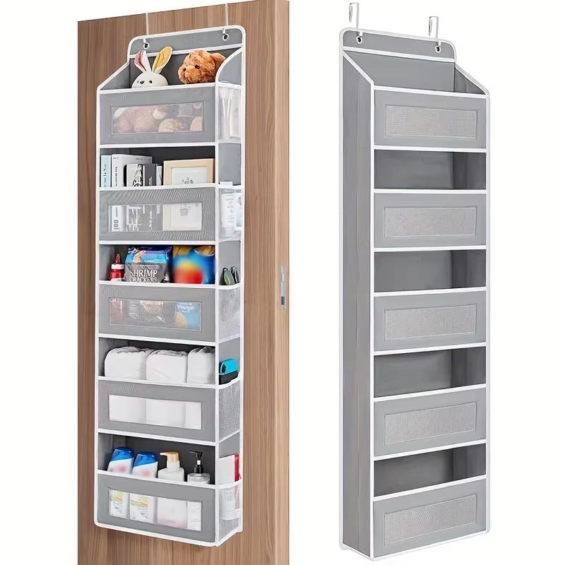 5Shelf Hanging Storage Organizer  Behind Door Space Saver With Large Pockets For Bedroom Bathroom   9
