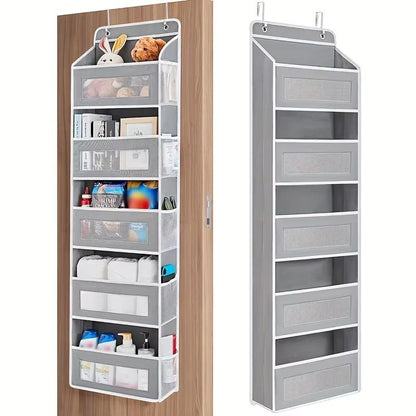 5Shelf Hanging Storage Organizer  Behind Door Space Saver With Large Pockets For Bedroom Bathroom   9