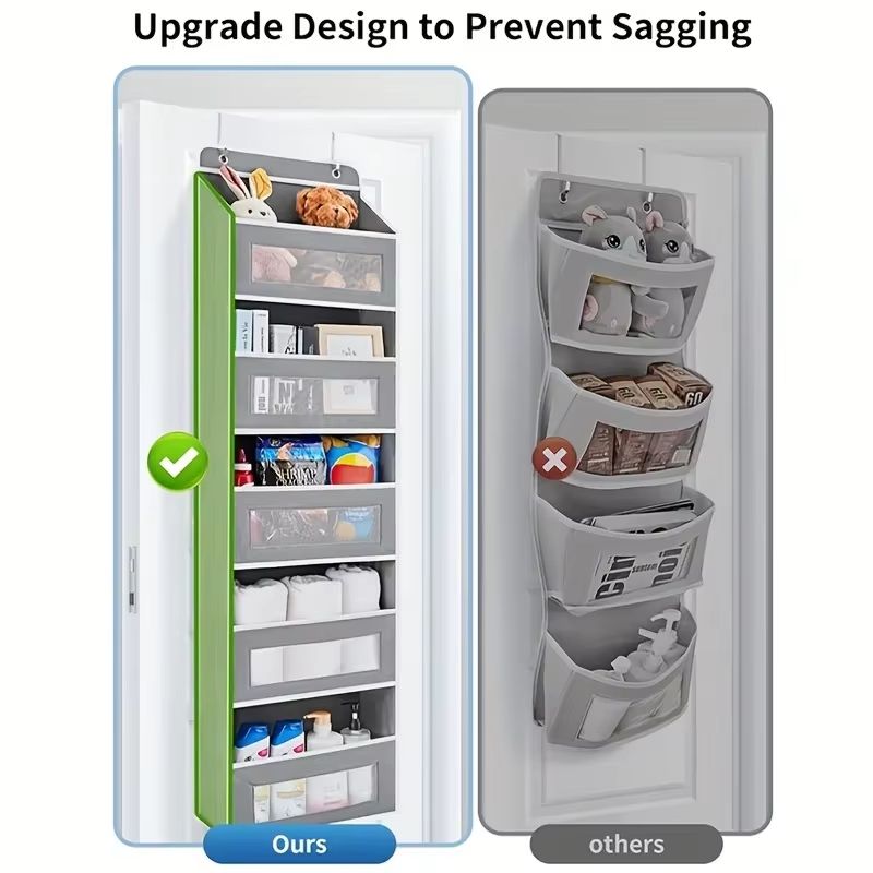5Shelf Hanging Storage Organizer  Behind Door Space Saver With Large Pockets For Bedroom Bathroom   3