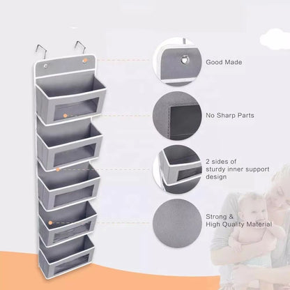 5Shelf Hanging Storage Organizer  Behind Door Space Saver With Large Pockets For Bedroom Bathroom   4