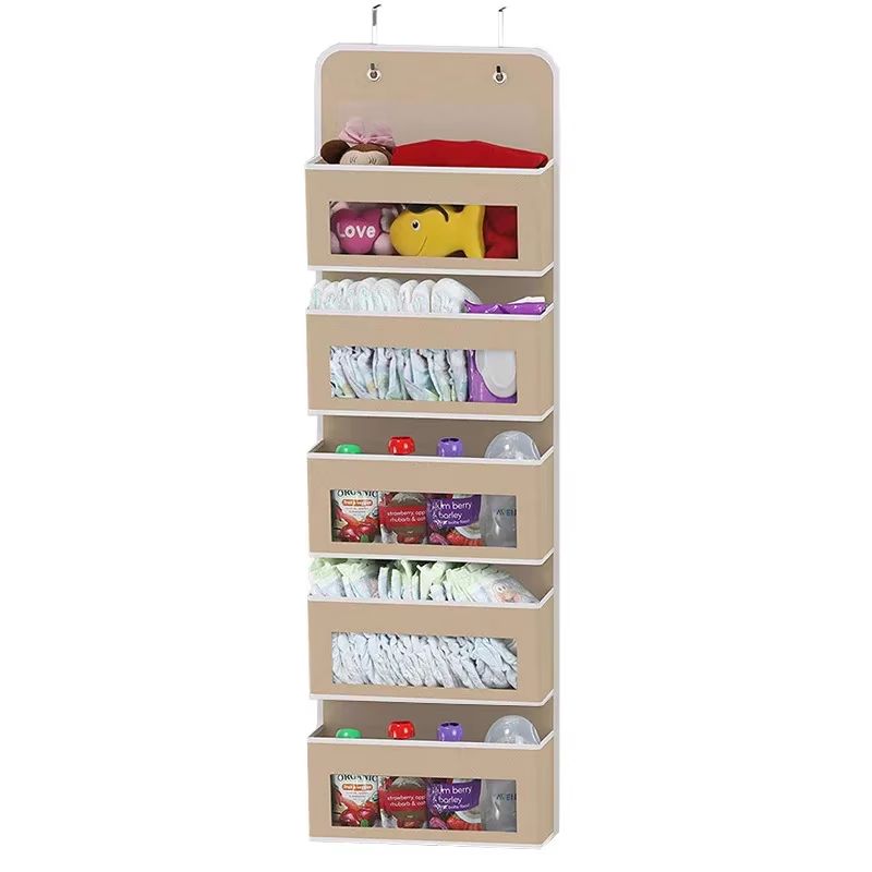 5Shelf Hanging Storage Organizer  Behind Door Space Saver With Large Pockets For Bedroom Bathroom   7