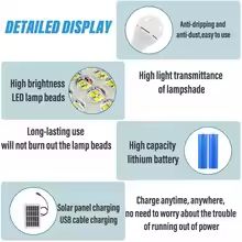 Portable LED Solar Lamp Bulb  Outdoor Waterproof Hanging Light For Camping Hiking Fishing  Emergenc 2