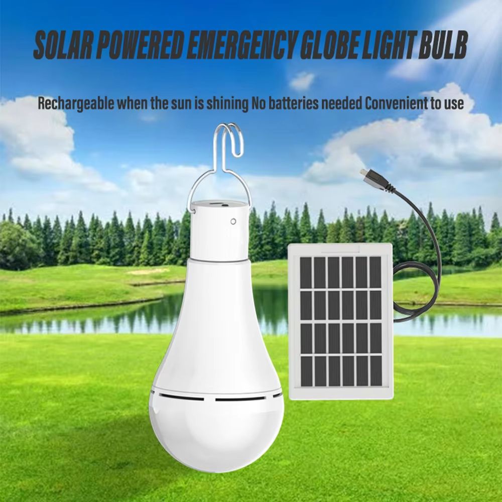 Portable LED Solar Lamp Bulb  Outdoor Waterproof Hanging Light For Camping Hiking Fishing  Emergenc 3