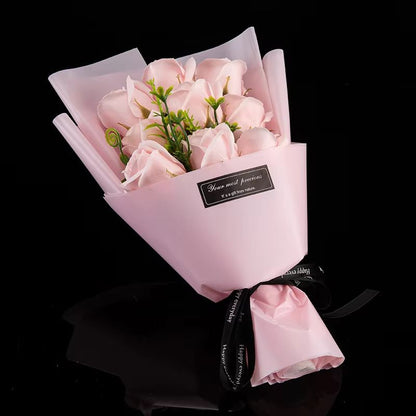 9Head Soap Flower Rose Bouquet  Artificial Roses For Weddings Birthdays Valentines Day  Home Decora 3