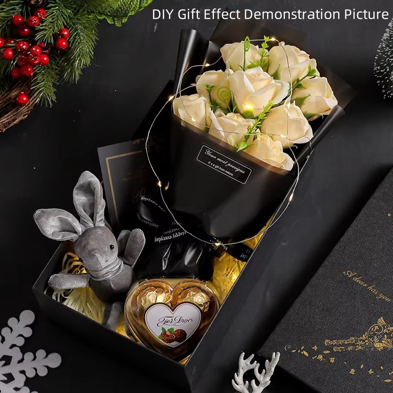 9Head Soap Flower Rose Bouquet  Artificial Roses For Weddings Birthdays Valentines Day  Home Decora 4