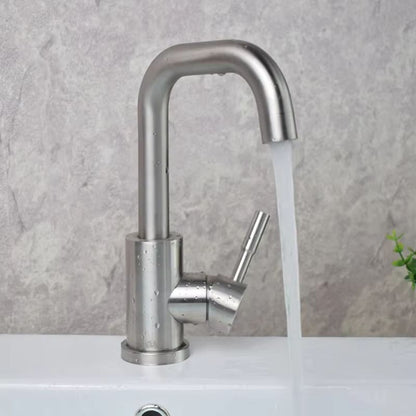 304 Stainless Steel Bathroom Basin Faucet – 360° Rotating Hot and Cold Mixer Tap with Single Handle