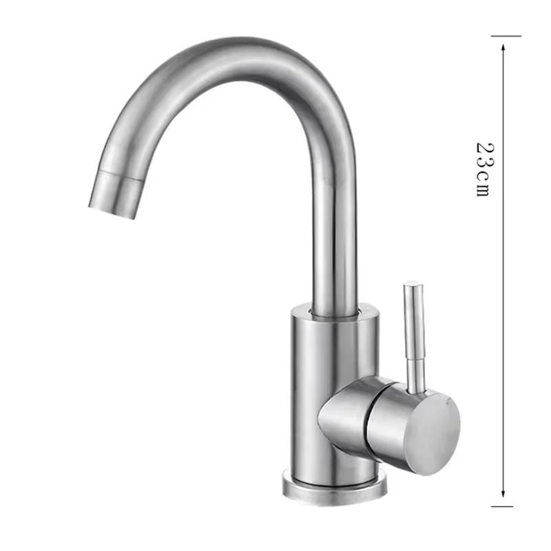 304 Stainless Steel Bathroom Basin Faucet  360 Rotating Hot And Cold Mixer Tap With Single Handle 4